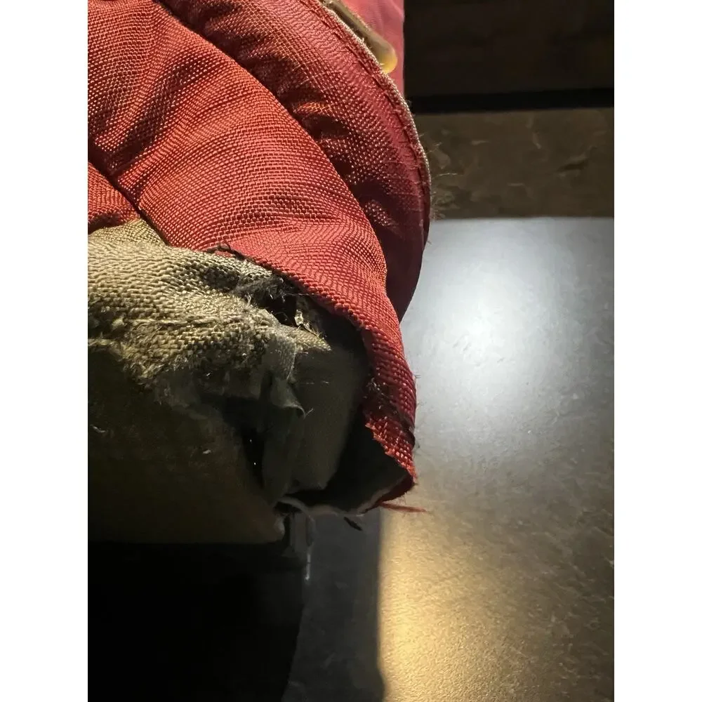 LL Bean Deluxe Rolling Wheeled Bag Travel Luggage Red Burgundy Trip Nylon Large